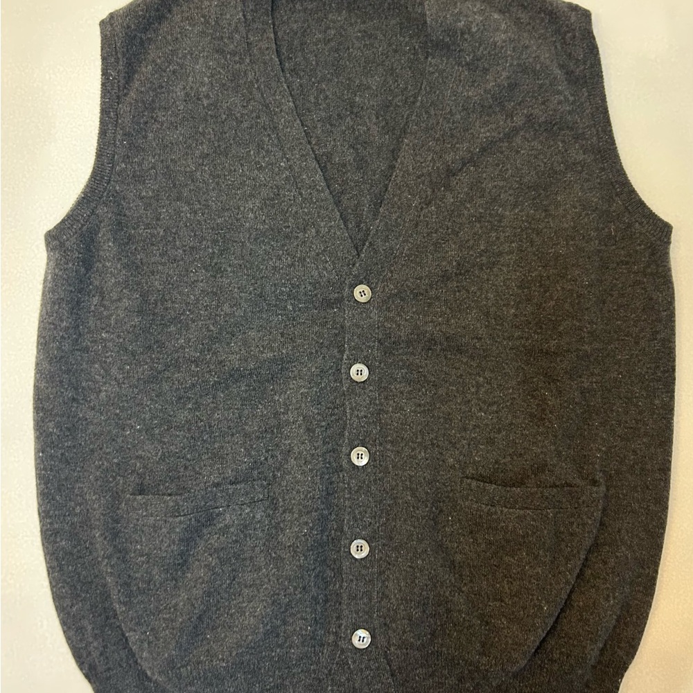 Men's Gray Button-Up Vest